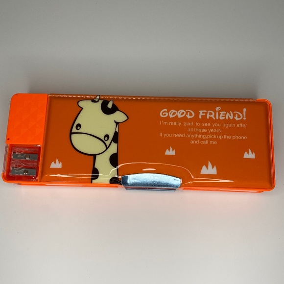 Good Friend! Orange Giraffe Padded Pencil Case/Box - Picture 6 of 6